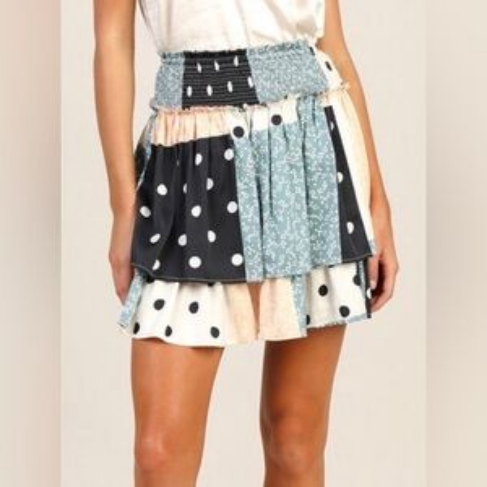 SKIES ARE BLUE  Patchwork Skirt